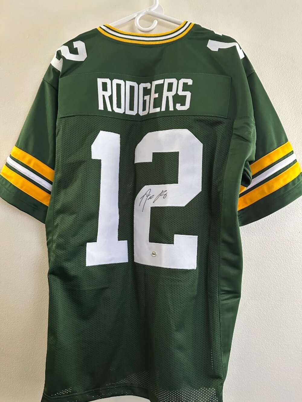 AARON RODGERS SIGNED GREEN BAY PACKERS AUTOGRAPHED CUSTOM JERSEY w/COA - XL 1053